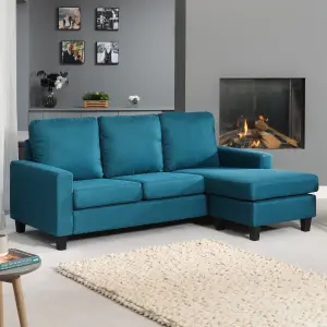 Modbury Reversible Fabric Corner Sofa - Teal