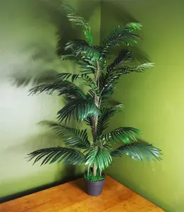 Large Artificial Palm Tree 140cm Areca Palm Extra Tall Realistic Leaves Potted Botanik