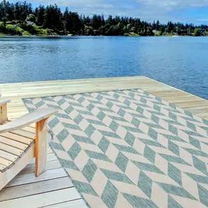 Ecology Collection Outdoor Rugs in Aqua 600Aq