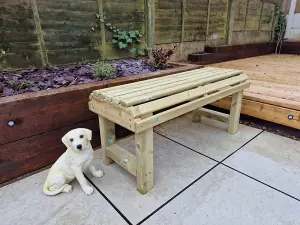 Churnet Backless Garden Bench - Timber - L39 X W99.5 X H43 cm - Fully Assembled