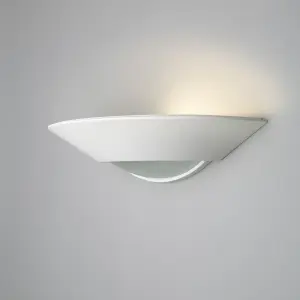 Litecraft Eige White Paintable Wall Uplighter with Glass Diffuser