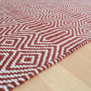 Geometric Handmade Modern Easy to clean Rug for Dining Room Bed Room and Living Room-66 X 200cm (Runner)