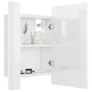 Berkfield LED Bathroom Mirror Cabinet High Gloss White 40x12x45 cm