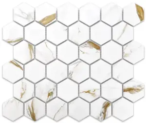 Mosaic sheet in ceramic on net 323mm x 277mm - Gold Honey