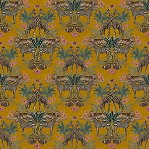 Grandeco Yellow Animal Smooth Wallpaper