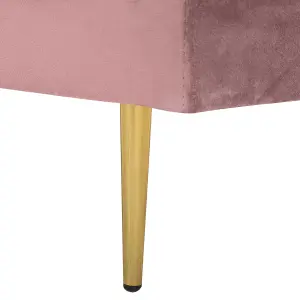 Right Hand Velvet Chaise Lounge Pink MIRAMAS