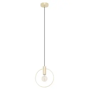 EGLO Manizales Gold Metal 1 Light Ceiling Pendant, (W) 10.5cm