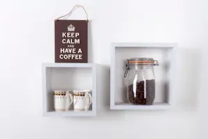 Hudson set of 2 wall cubes - matt white