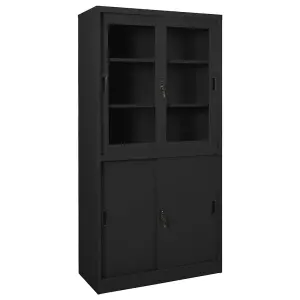 Berkfield Office Cabinet with Sliding Door Anthracite 90x40x180 cm Steel