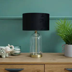 Glass Desk Lamp Black