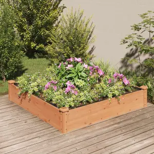 Berkfield Garden Raised Bed with Liner Brown 120x120x25 cm Solid Wood Fir