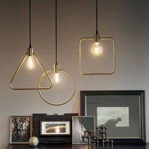 Luminosa Abc 1 Light Ceiling Pendant Antique Brass, E27