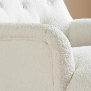 White Boucle Arm Chair Birlea Padstow Easy Chair Fabric Accent