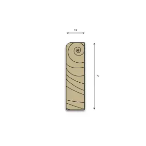 VITA Pine Softwood Skirting & Architrave 70mm x 19mm x 2400mm - Unfinished