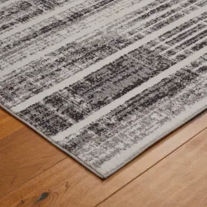 Melrose Sanford Striped Grey Large Area Rug 160/230cm