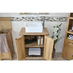 Hodges Solid Oak 650mm Free-Standing Vanity Unit