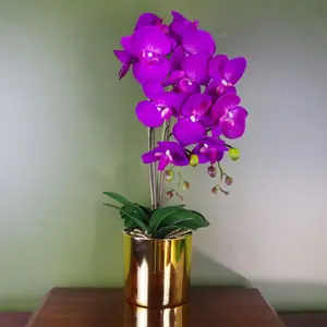 52cm Artificial Orchid Large - Purple / Gold