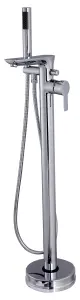 Invena Freestanding Chrome Bath Tap Single Lever Bathtub Tall Faucet Shower Mixer