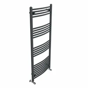 Right Radiators 1400x600 mm Curved Heated Towel Rail Radiator Bathroom Ladder Warmer Anthracite