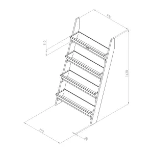 Zest 4 Tier Ladder Stepped Herb Stand Wooden Planter Garden Layered Planter