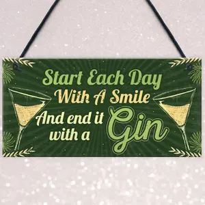 Red Ocean Novelty Gin Gifts For Women Hanging Home Bar Pub Sign Christmas Birthday Gift For Gin Lovers