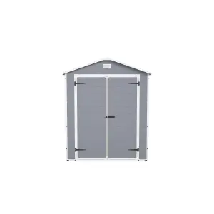 Keter Manor Apex Grey Plastic 2 door Shed with floor (Base included)