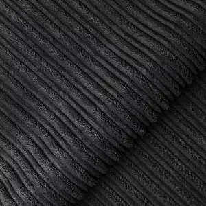 Luxor Jumbo Cord Black 3 + 2 Fabric Sofa Suite