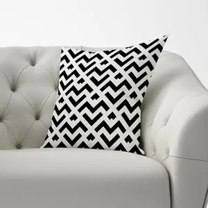 Black And White Abstract Pattern Cushions 60cm x 60cm