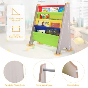 Costway 4 Tier Kids Bookshelf Magazine Rack Baby Book Storage Display Organizer Holder