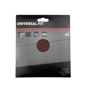 Universal Fit 120 grit Sanding disc (Dia)150mm, Pack of 5