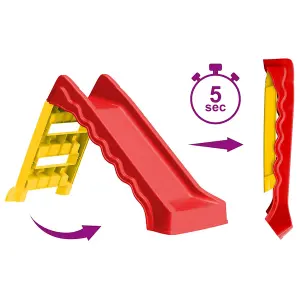 Berkfield Foldable Slide for Kids Indoor Outdoor Red and Yellow