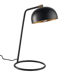 Briane Black and Antique Brass Industrial Style 1 light Table Light