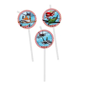 Disney Planes Straws With Decal (Pack of 6) Clear/Multicoloured (One Size)