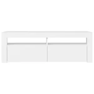 vidaXL TV Cabinet with LED Lights White 120x35x40 cm