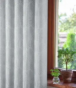 Home Curtains Chrissy Jacquard Fully Lined 65w x 54d" (165x137cm) Grey Eyelet Curtains (PAIR)