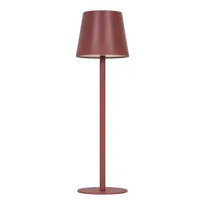 GoodHome Quelea Matt Red Integrated LED Table lamp