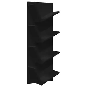 Alpen Home Wall Bookshelf 4-Tier Smoked Oak 33X16x90 Cm Black