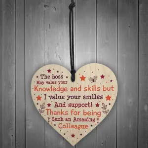 Red Ocean Colleague Leaving Job Gift Novelty Hanging Heart Leaving Gift Plaque Work Friend Retirement Thank You Gifts