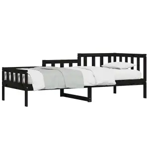 Berkfield Day Bed Black 90x190 cm Solid Wood Pine