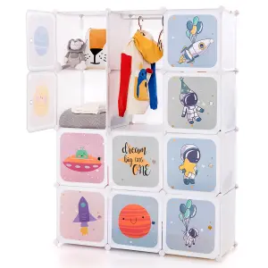 Costway Portable Children Wardrobe 12 Cubes Kid Closet Baby Dresser Storage Organizer Costway Marketplace Categories / Home / Bedr