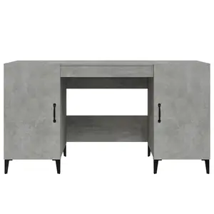 Berkfield Desk Concrete Grey 140x50x75 cm Engineered Wood