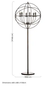 Interiors by Premier Orbital 6 Arm Floor Lamp