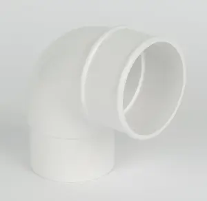 FloPlast White Round 92.5° Offset Downpipe bend, (Dia)68mm