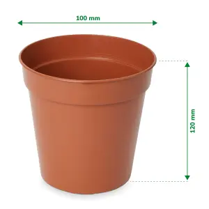 Verve Lei Terracotta Plastic Grow pot (Dia) 10cm, (H)12cm, 600ml