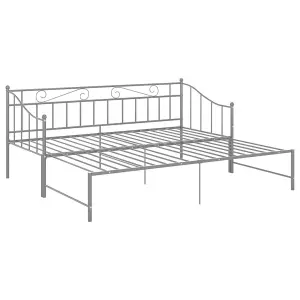 Berkfield Pull-out Sofa Bed Frame Grey Metal 90x200 cm