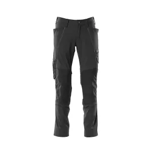 Mascot Accelerate Stretch Trousers with Kneepad Pockets - Black   (38.5) (Leg Length - Long)