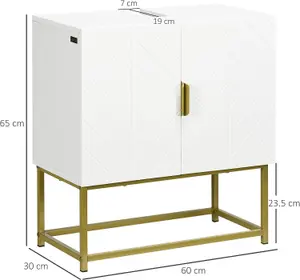 Modern Bathroom Sink Cabinet, Freestanding Under Sink Storage Cabinet, Space Saving Wooden Basin Cupboard with 2 Doors