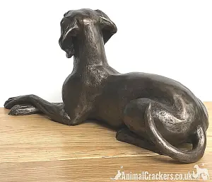 Weimaraner dog figurine in solid cold cast bronze designed by Harriet Glen