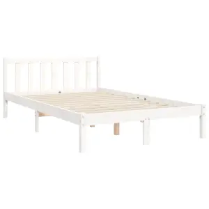 Berkfield Bed Frame with Headboard White 160x200 cm Solid Wood