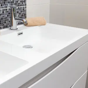 Eden 1200mm Wall Hung Vanity Unit in Gloss White & Resin Basin